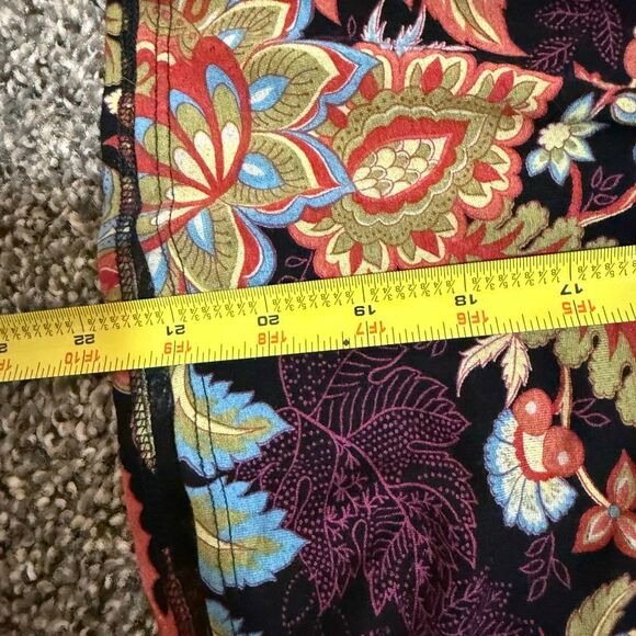 Salaam Paisley Black Floral Skirt A Line Swing Mini Knee Length Medium Small - Picture 6 of 6